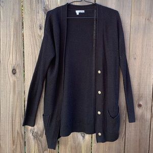 Abound Black Cardigan with Gold Buttons